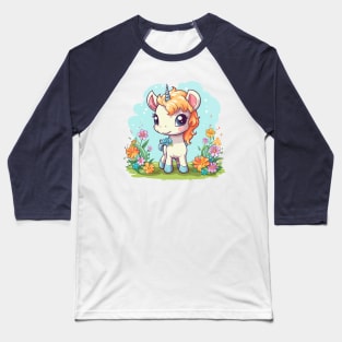 Blue Unicorn Baseball T-Shirt